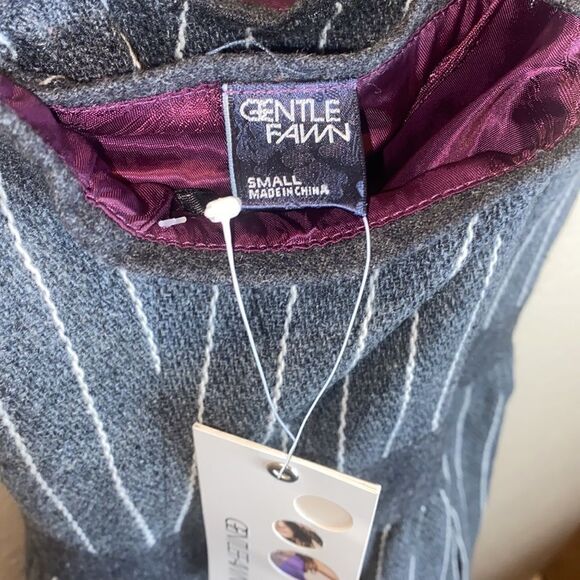 Gentle fawn women’s small wool pinstripe front zip dress convertible strap - Picture 9 of 10